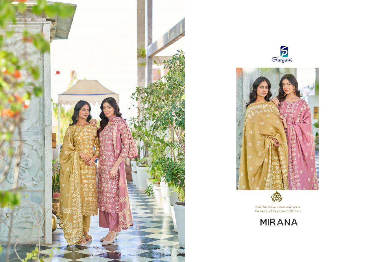 Sargam Mirana Catalog wholesale partywear unstitched dress material