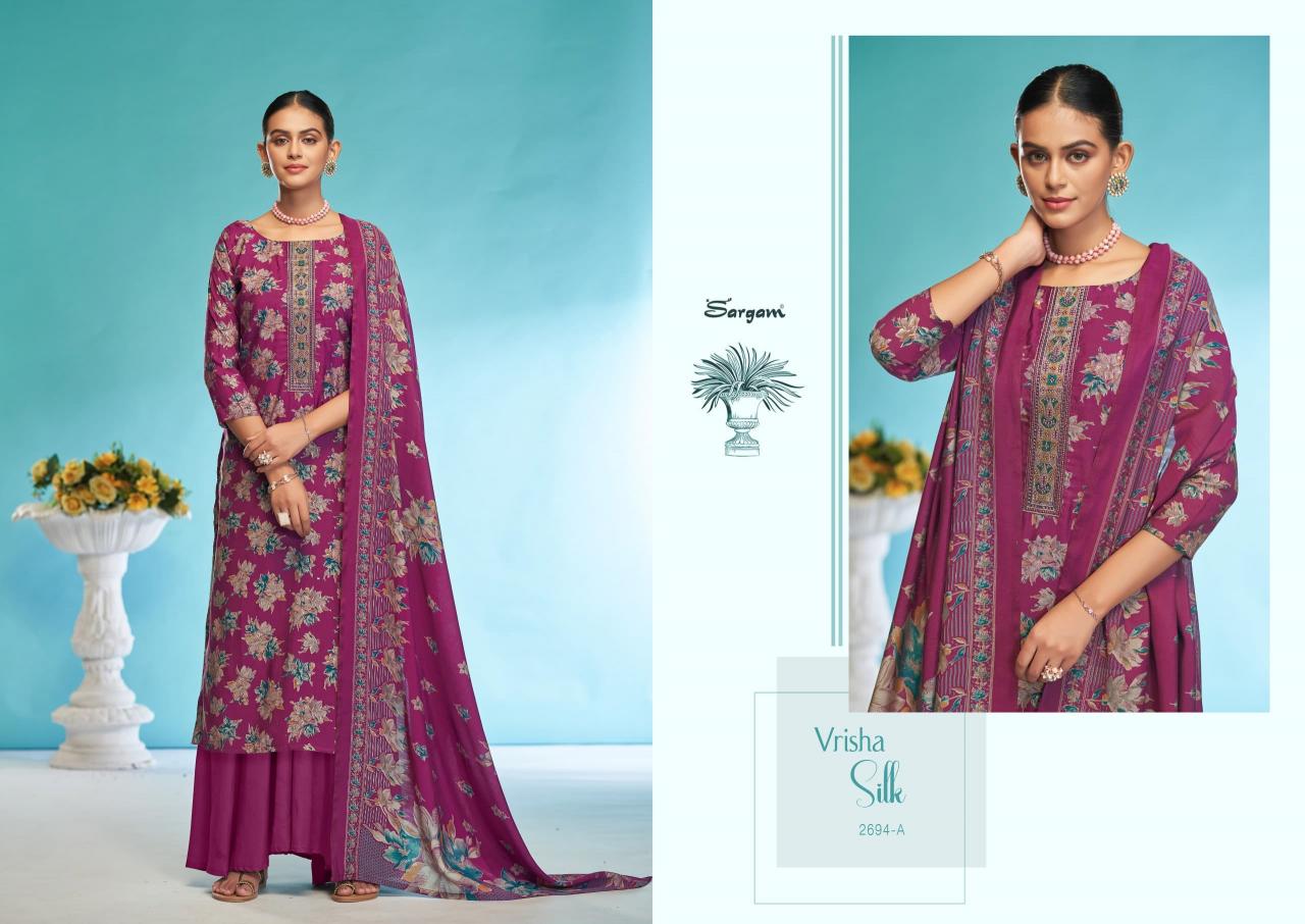 Sargam Vrisha Silk catalog wholesale dress material in chickpet bangalore bengaluru karnataka