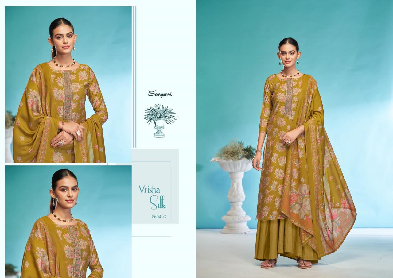 Sargam Vrisha Silk catalog wholesale dress material in chickpet bangalore bengaluru karnataka