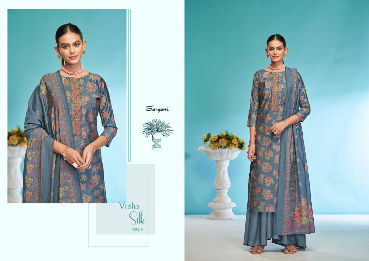 Sargam Vrisha Silk catalog wholesale dress material in chickpet bangalore bengaluru karnataka