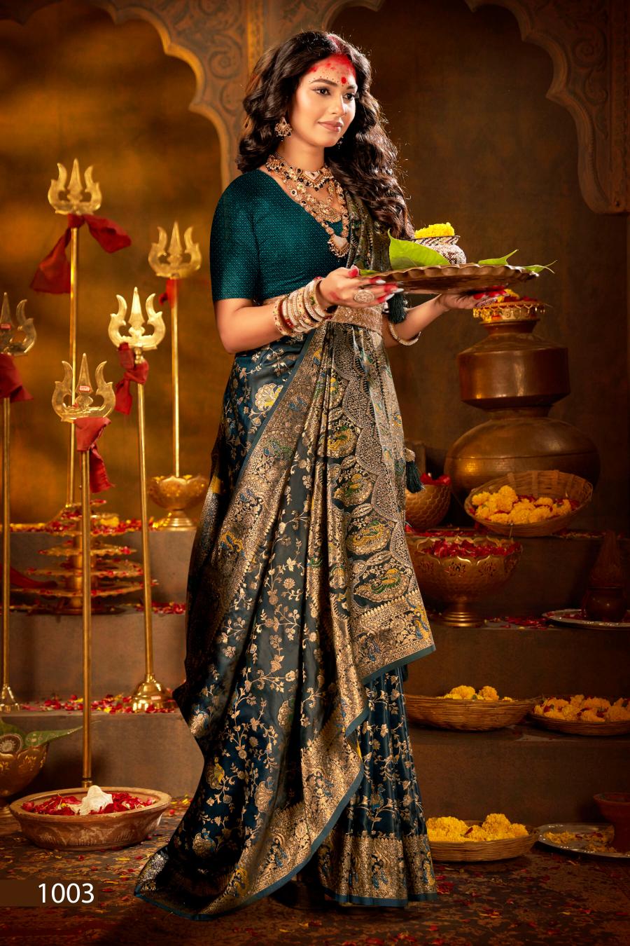 Saroj shrinidhi satin saroski vol.1 Satin silk saree in surat with price wholesale