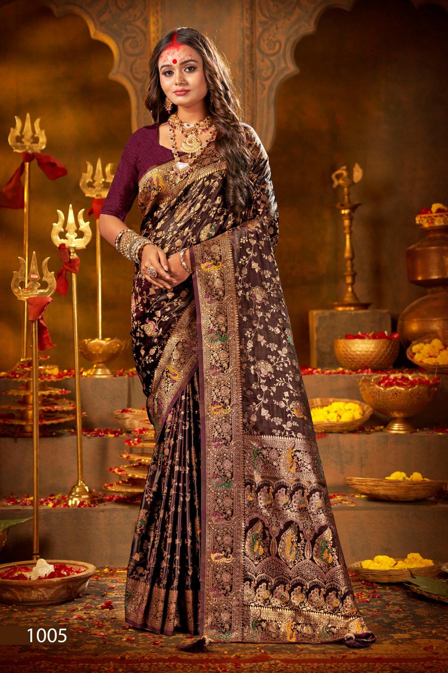 Saroj shrinidhi satin saroski vol.1 Satin silk saree in surat with price wholesale