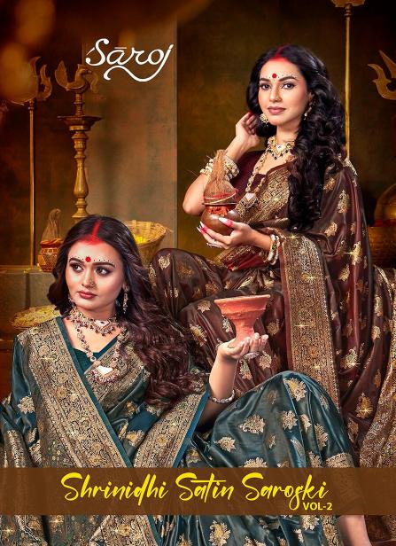 Saroj shrinidhi satin saroski vol.2 Satin silk saree in surat with price wholesale