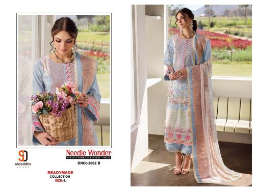 Sharaddha Needle Wonder Vol 2 D 2001 & 2002 catalog Ready Made pakistani suits in wholesale price 
