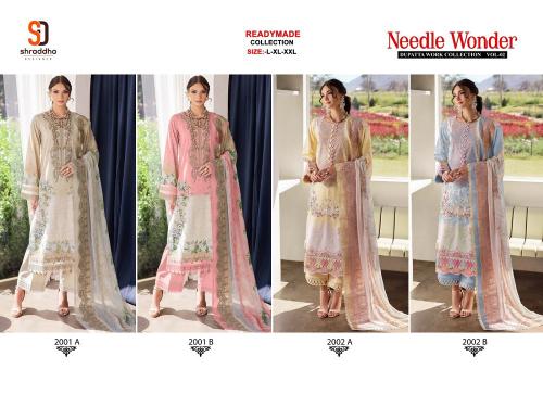 Sharaddha Needle Wonder Vol 2 D 2001 & 2002 catalog Ready Made pakistani suits in wholesale price 