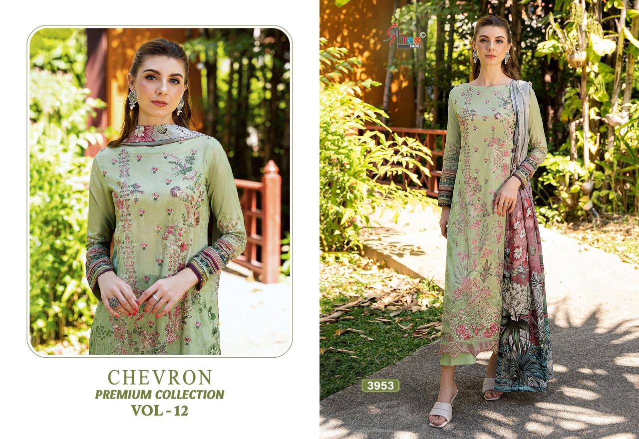 Shree Chevron Premium Collection Vol 12 Catalog Cotton Dupatta wholesalers of pakistani suits in pakistan