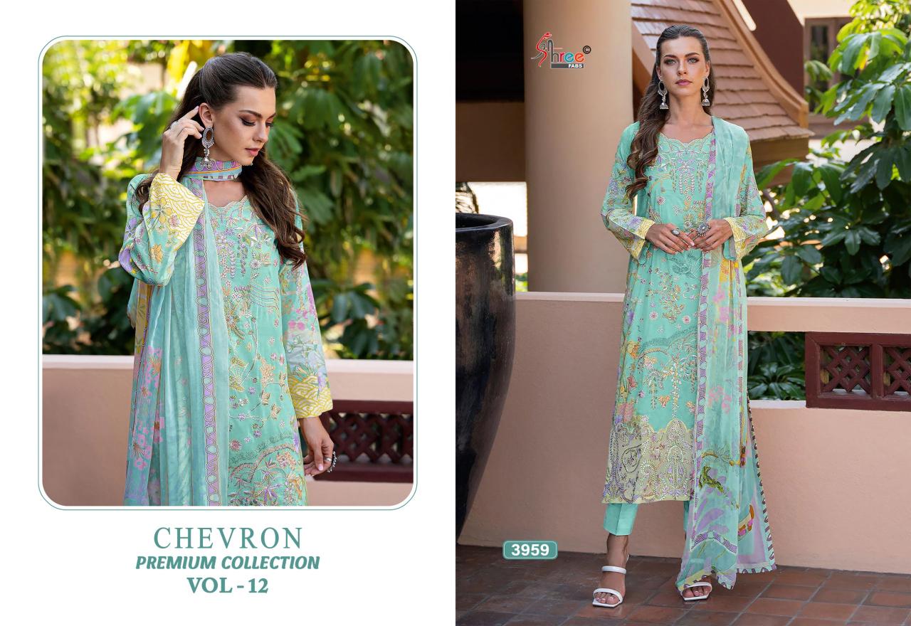 Shree Chevron Premium Collection Vol 12 Catalog Cotton Dupatta wholesalers of pakistani suits in pakistan
