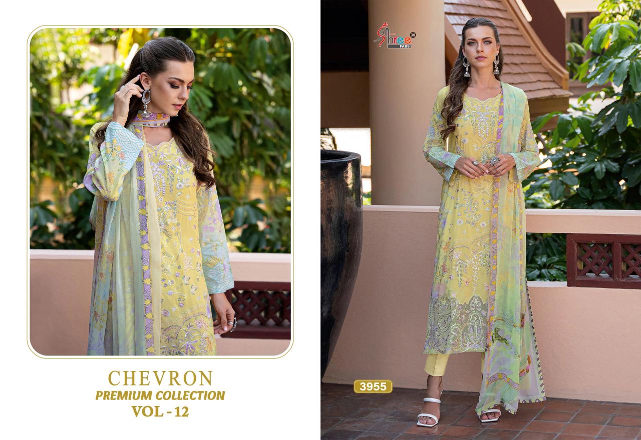 Shree Chevron Premium Collection Vol 12 Catalog Cotton Dupatta wholesalers of pakistani suits in pakistan
