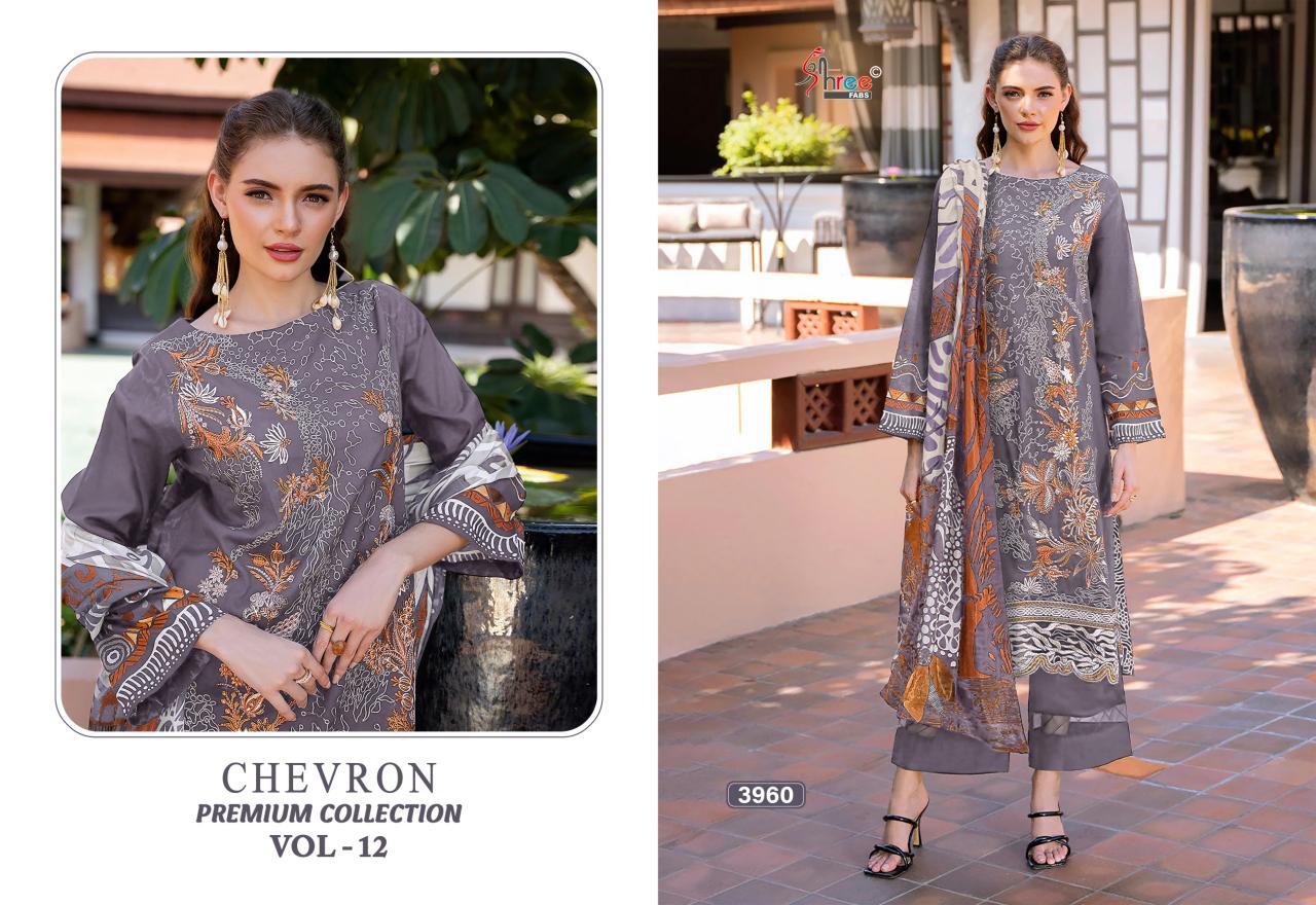 Shree Chevron Premium Collection Vol 12 Chiffon Dupatta catalog pakistani designer suits wholesale