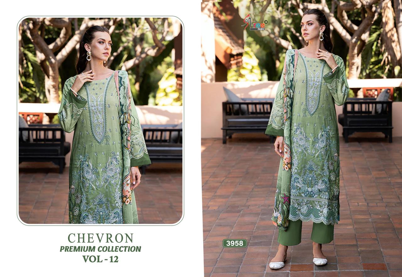 Shree Chevron Premium Collection Vol 12 Chiffon Dupatta catalog pakistani designer suits wholesale