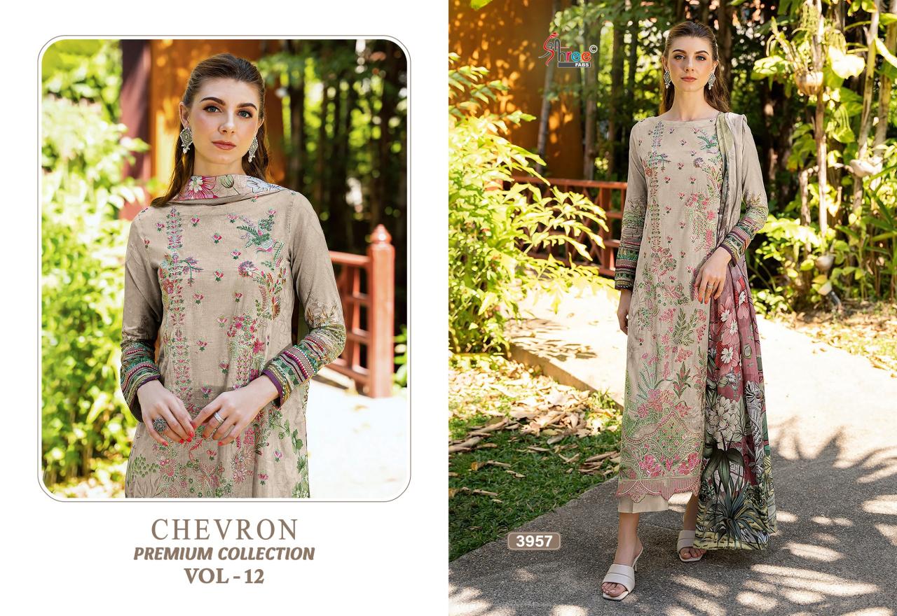 Shree Chevron Premium Collection Vol 12 Chiffon Dupatta catalog pakistani designer suits wholesale