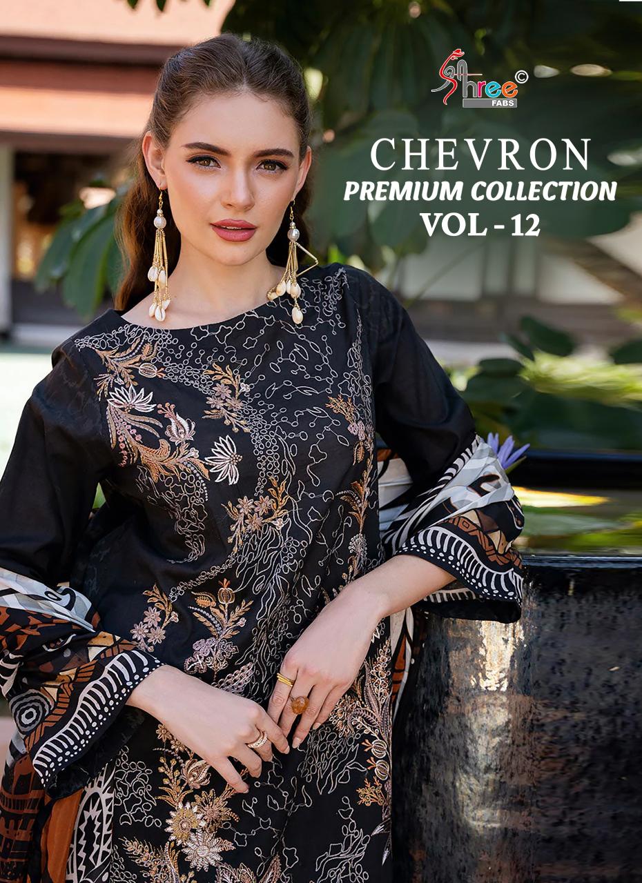 Shree Chevron Premium Collection Vol 12 Chiffon Dupatta catalog pakistani designer suits wholesale