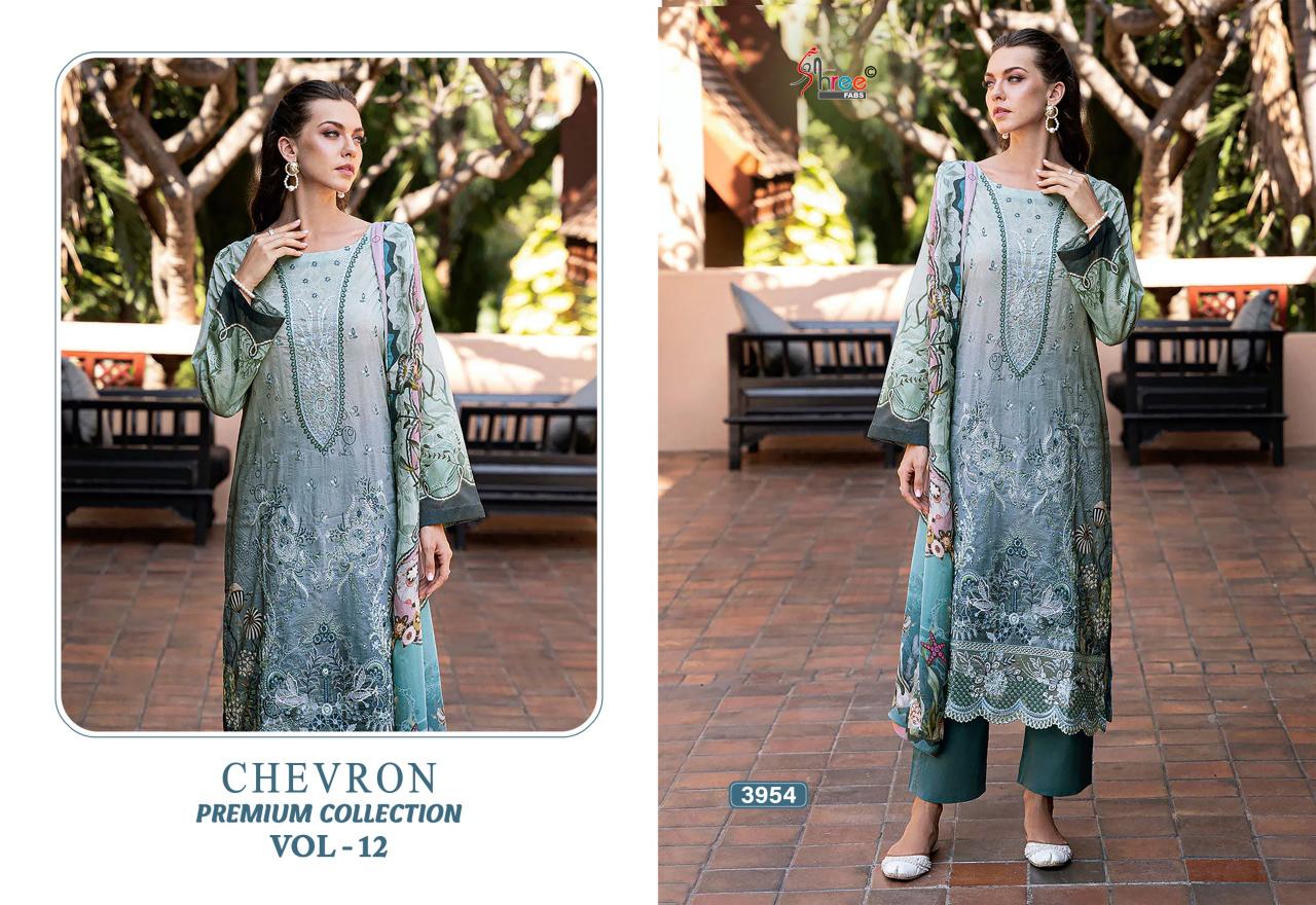 Shree Chevron Premium Collection Vol 12 Chiffon Dupatta catalog pakistani designer suits wholesale