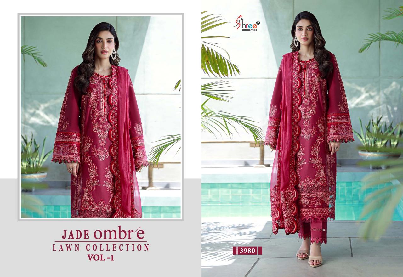 Shree Fabs Jade Ombre Lawn Collection Vol 1 catalog pakistani suits wholesalers in kolkata