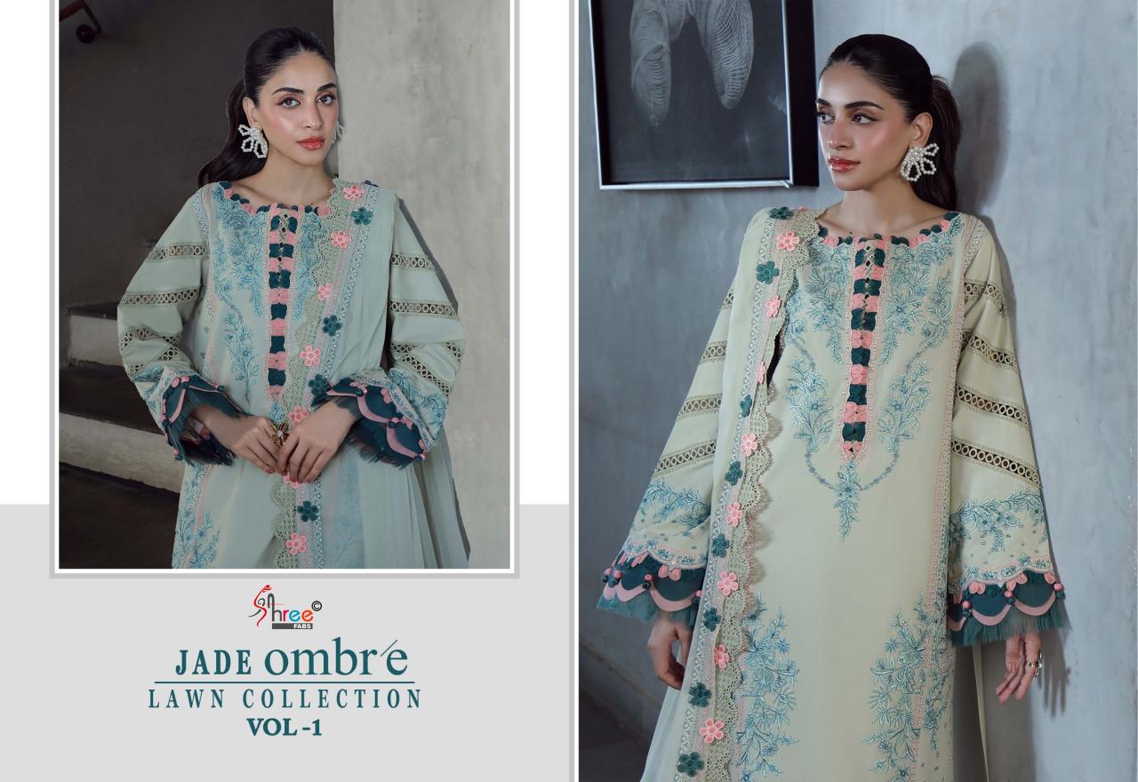 Shree Fabs Jade Ombre Lawn Collection Vol 1 catalog pakistani suits wholesalers in kolkata