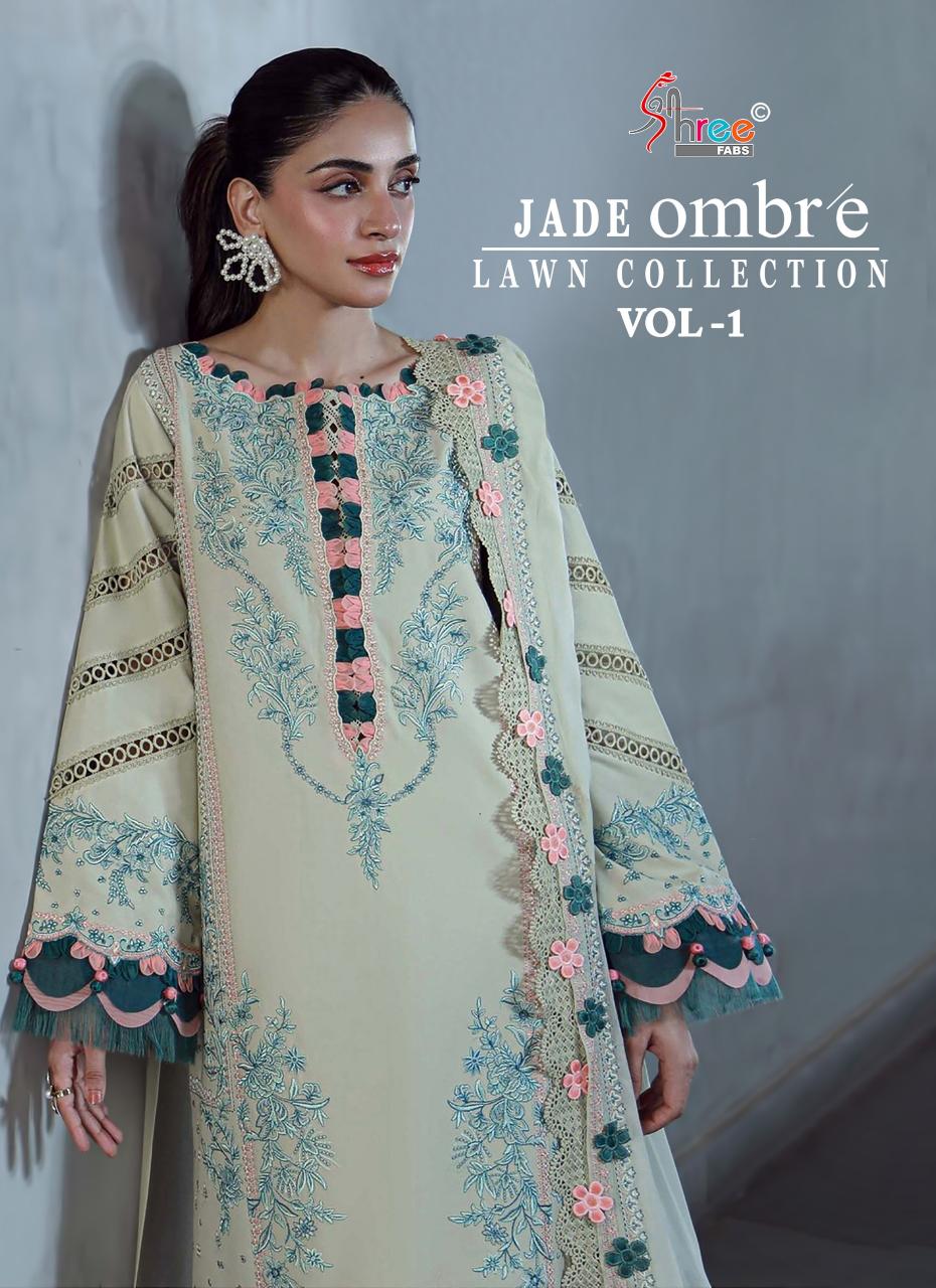 Shree Fabs Jade Ombre Lawn Collection Vol 1 catalog pakistani suits wholesalers in kolkata