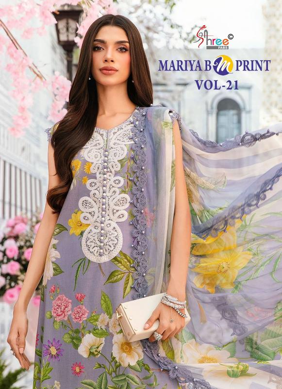 Shree Fabs Mariya B M Print Vol 21 catalog Cotton Dupatta pakistani suits wholesale surat