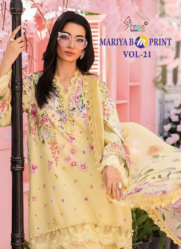 Shree Fabs Mariya B M Print Vol 21 catalog Cotton Dupatta pakistani suits wholesale surat