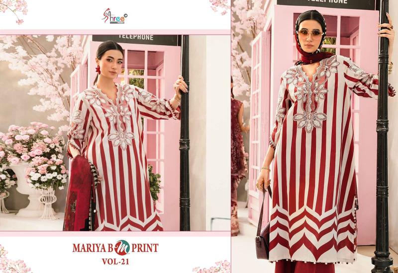 Shree Fabs Mariya B M Print Vol 21 catalog Cotton Dupatta pakistani suits wholesale surat