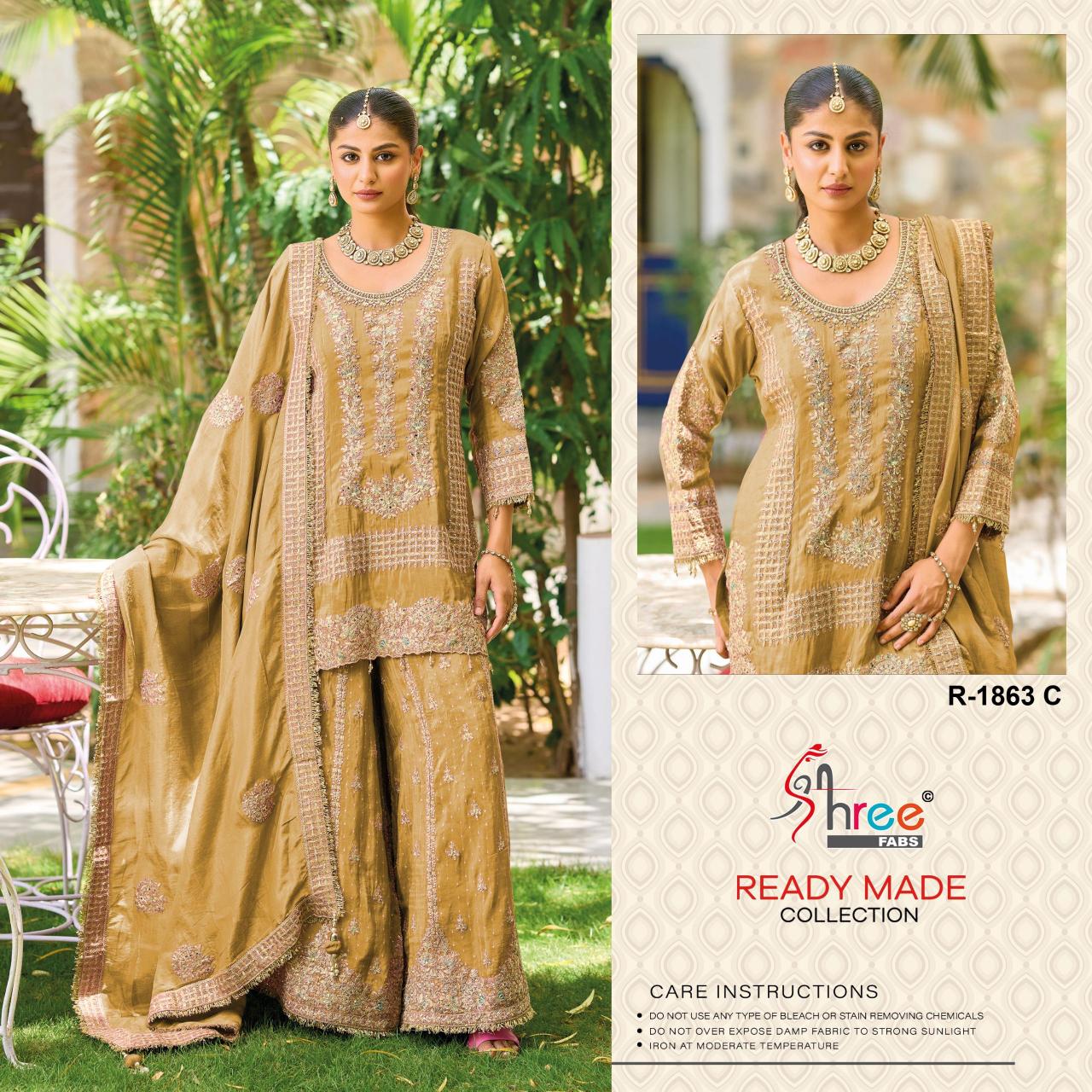 Shree Fabs R 1863 catalog akbar aslam pakistani suit wholesalers