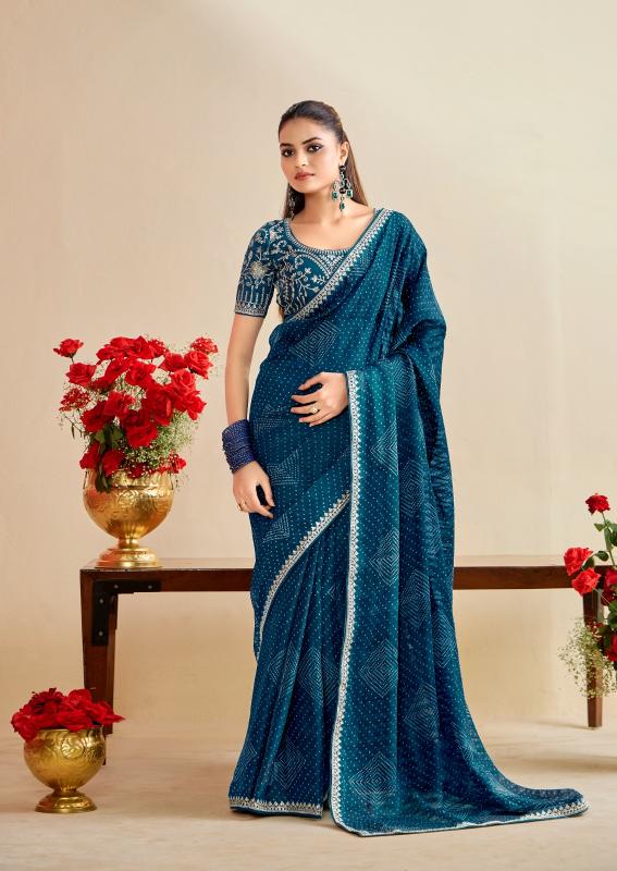 Stavan Bandhniya catalog saree embroidery designs in surat