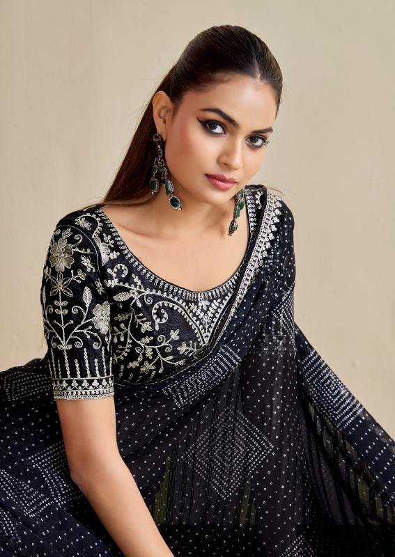Stavan Bandhniya catalog saree embroidery designs in surat