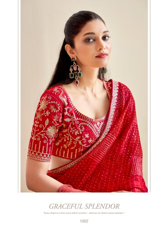 Stavan Bandhniya catalog saree embroidery designs in surat