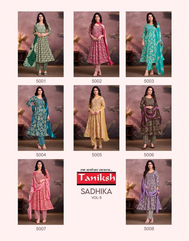Taniksh Sadhika Vol 5 catalog aari kurtis online india