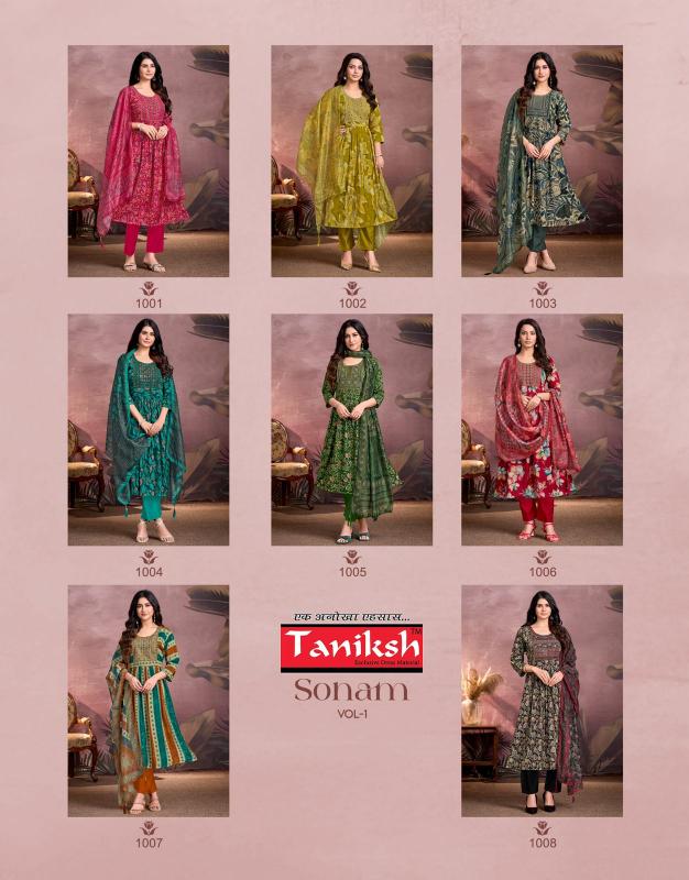 Taniksh Sonam vol 1 catalog anarkali kurtis online india