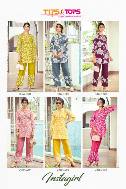 Tips & Tops Instagirl d 1001 to 1006 catalog coordsets india