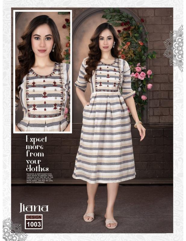 Trendy Jiana catalog branded kurtis b2b wholesale