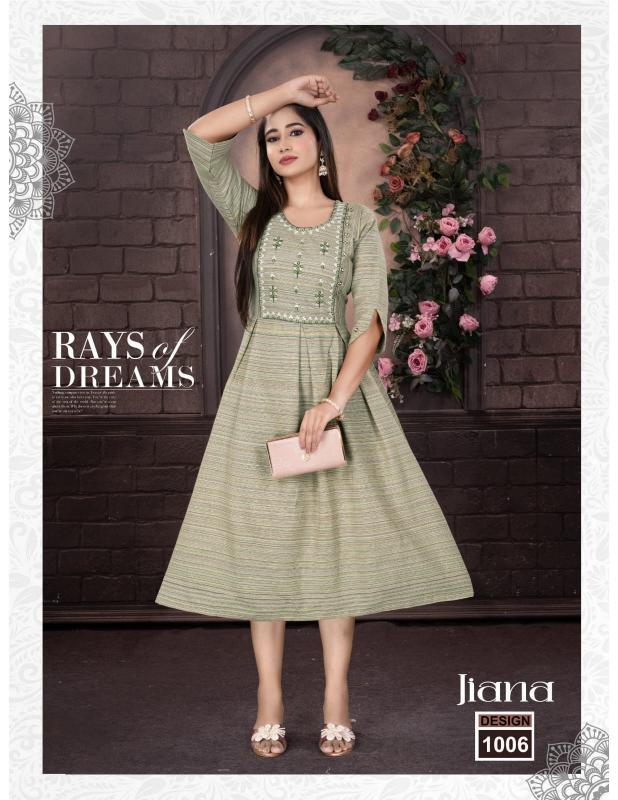 Trendy Jiana catalog branded kurtis b2b wholesale