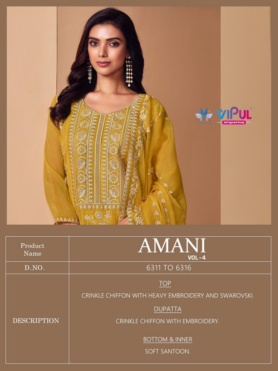 Vipul Amani Vol 4 catalog salwar kameez suits wholesale online
