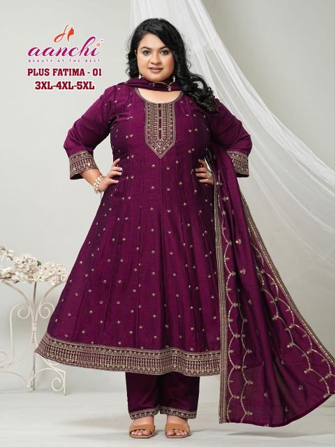 Aanchi Plus Fatima 1, 2 & 3 catalog plus size kurtis surat gujarat