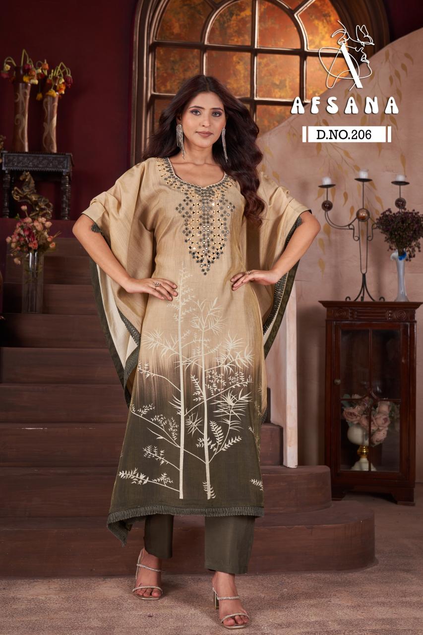 Afsana 206 catalog kaftan kurti online shopping india