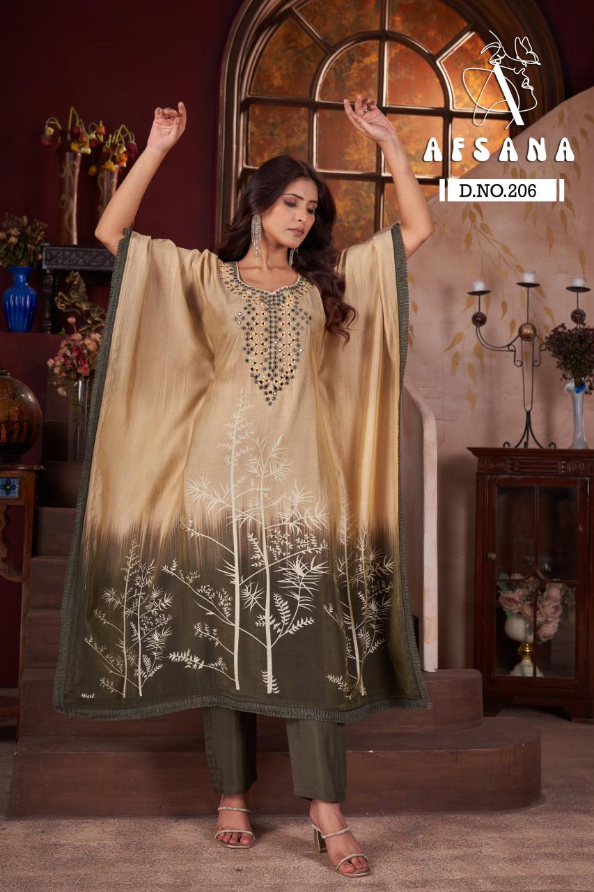 Afsana 206 catalog kaftan kurti online shopping india