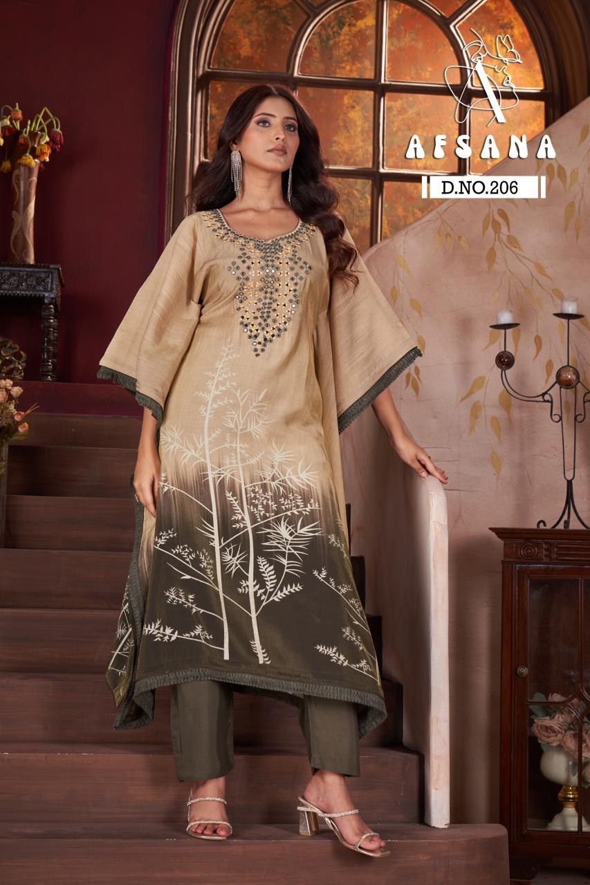 Afsana 206 catalog kaftan kurti online shopping india