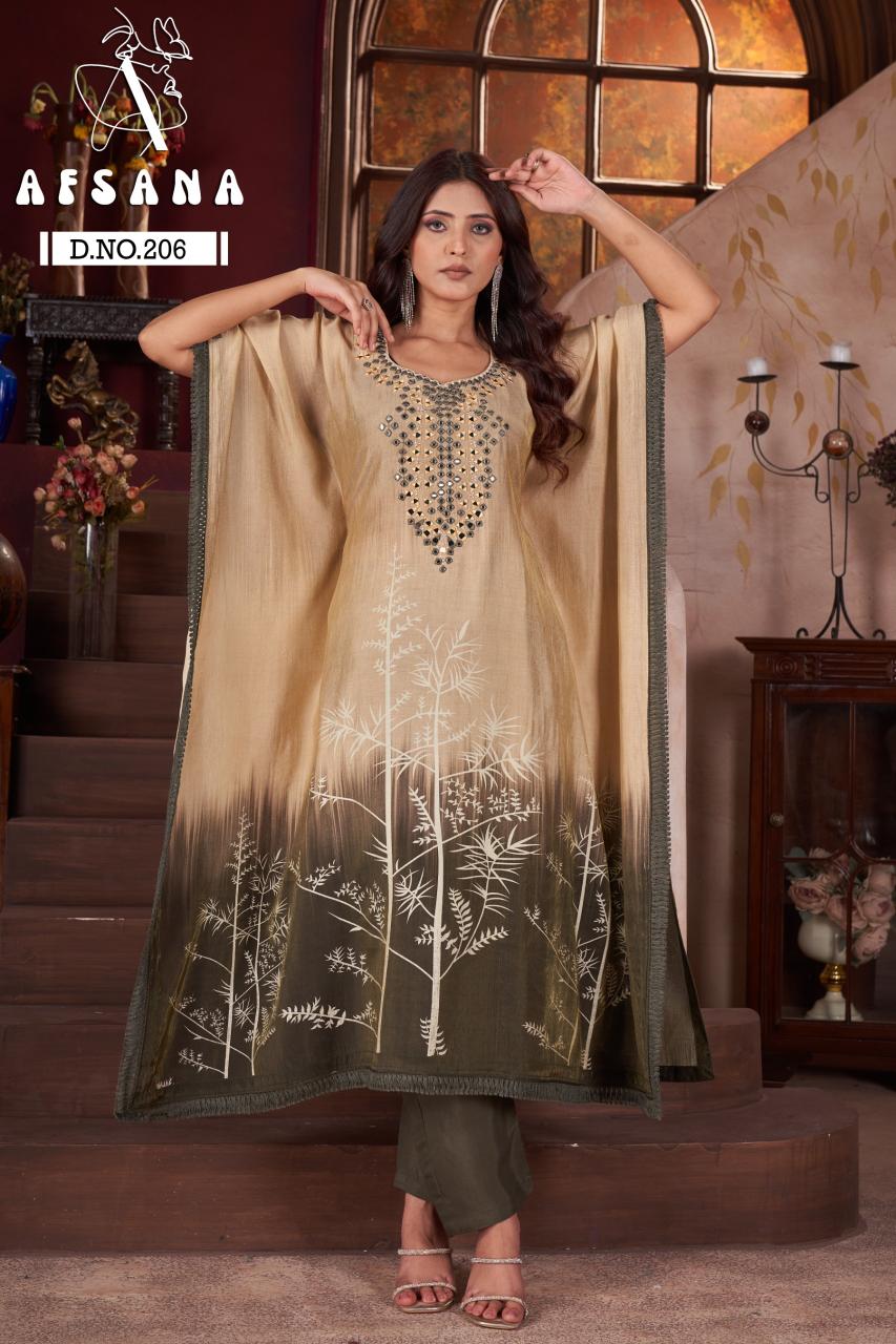 Afsana 206 catalog kaftan kurti online shopping india