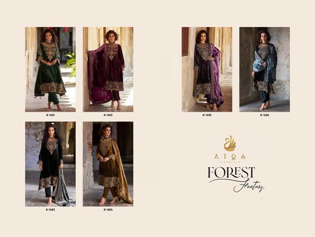 Aiqa Forest Fantasy catalog salwar kameez dress materials wholesale