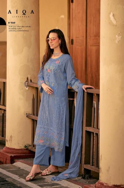 Aiqa Hemline catalog unstitched salwar kameez wholesale market in delhi