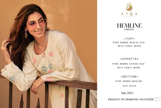 Aiqa Hemline catalog unstitched salwar kameez wholesale market in delhi