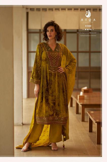 Aiqa Qealiz catalog wholesale unstitched salwar kameez material in bangalore