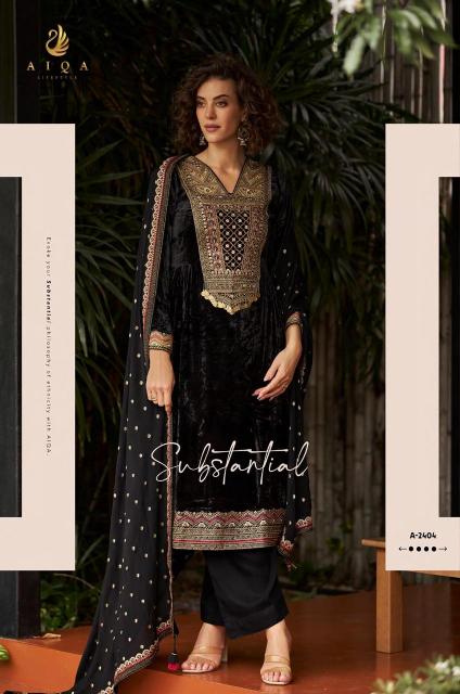 Aiqa Qealiz catalog wholesale unstitched salwar kameez material in bangalore