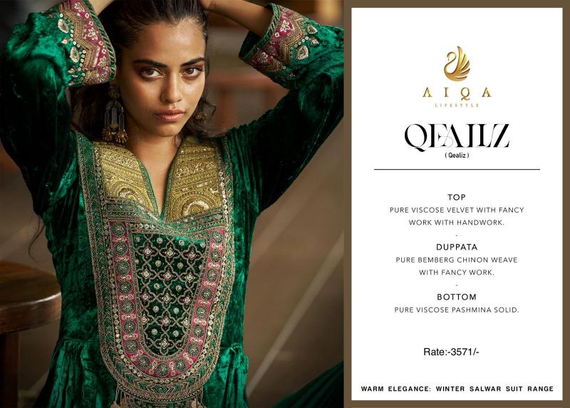 Aiqa Qealiz catalog wholesale unstitched salwar kameez material in bangalore