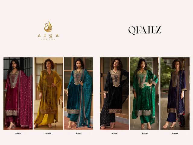 Aiqa Qealiz catalog wholesale unstitched salwar kameez material in bangalore