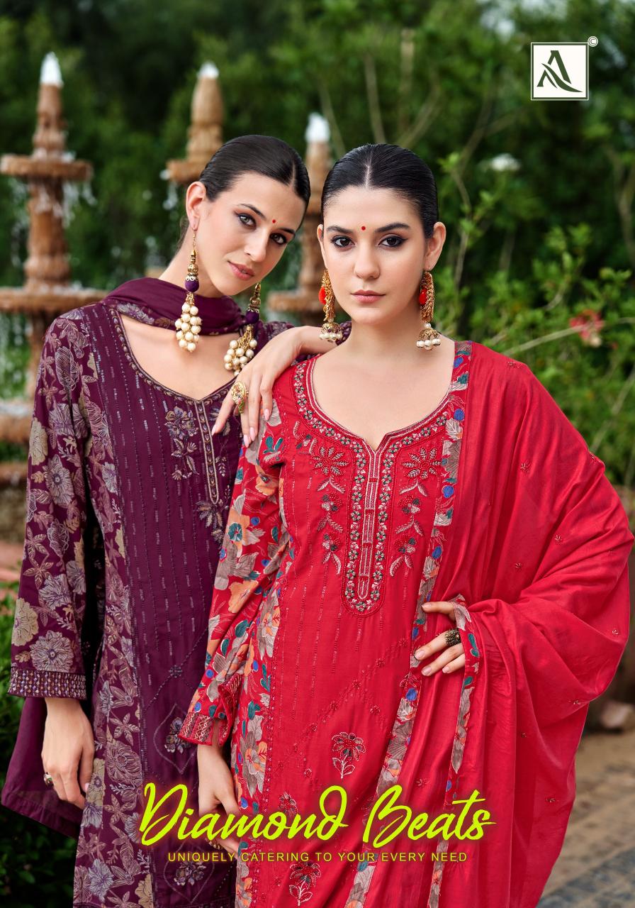 Alok Diamond Beats catalog wholesale partywear unstitched dress material