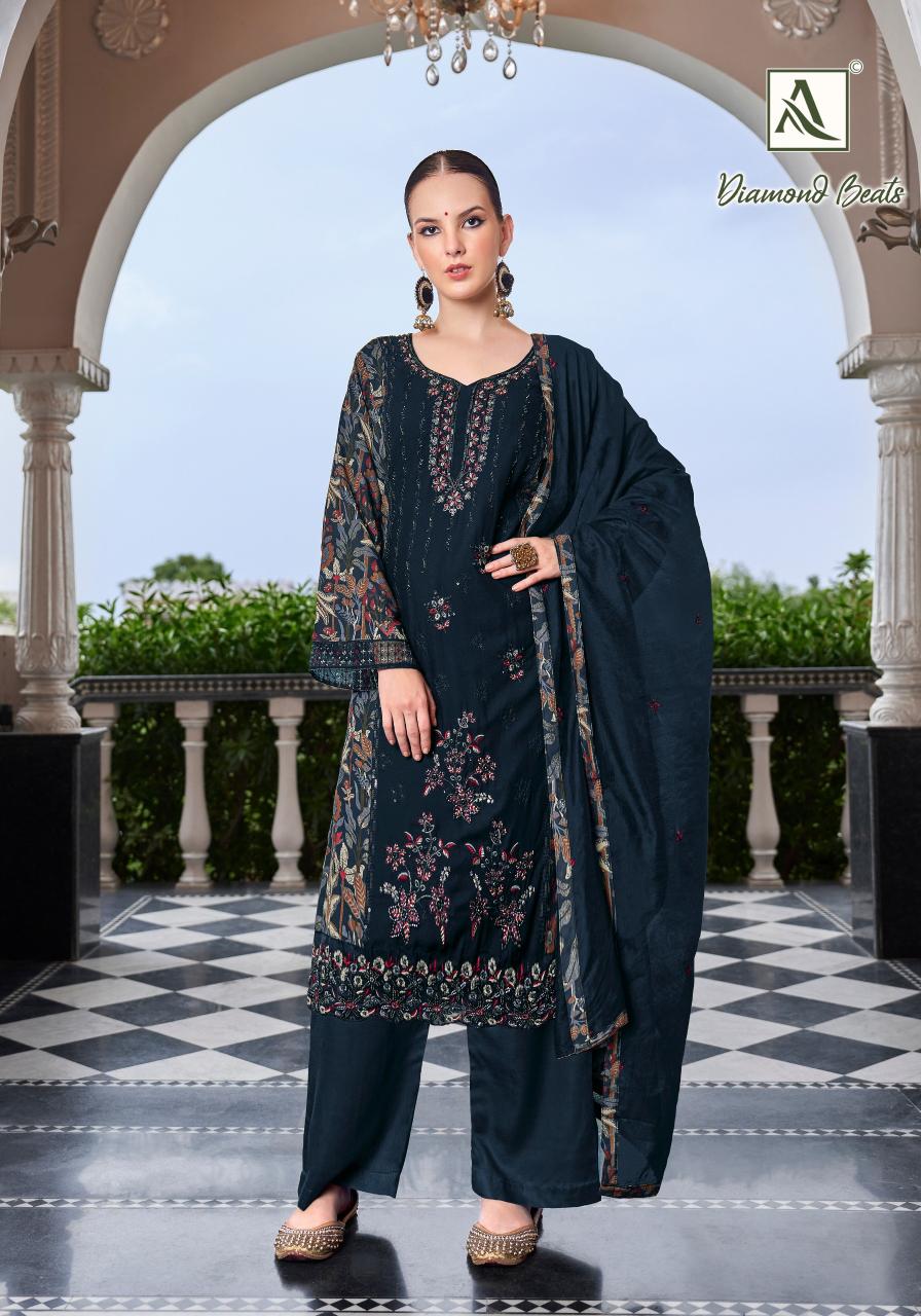 Alok Diamond Beats catalog wholesale partywear unstitched dress material