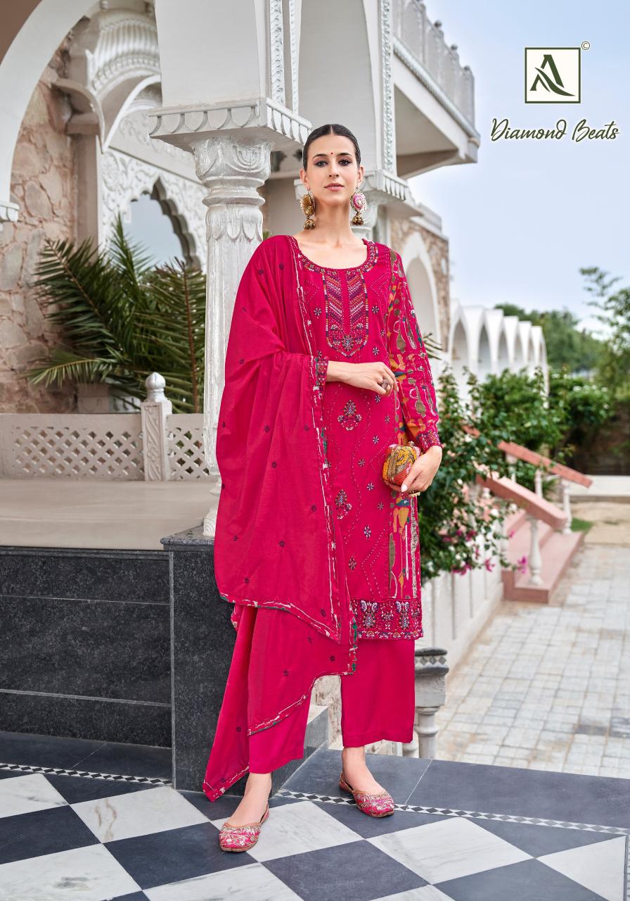 Alok Diamond Beats catalog wholesale partywear unstitched dress material