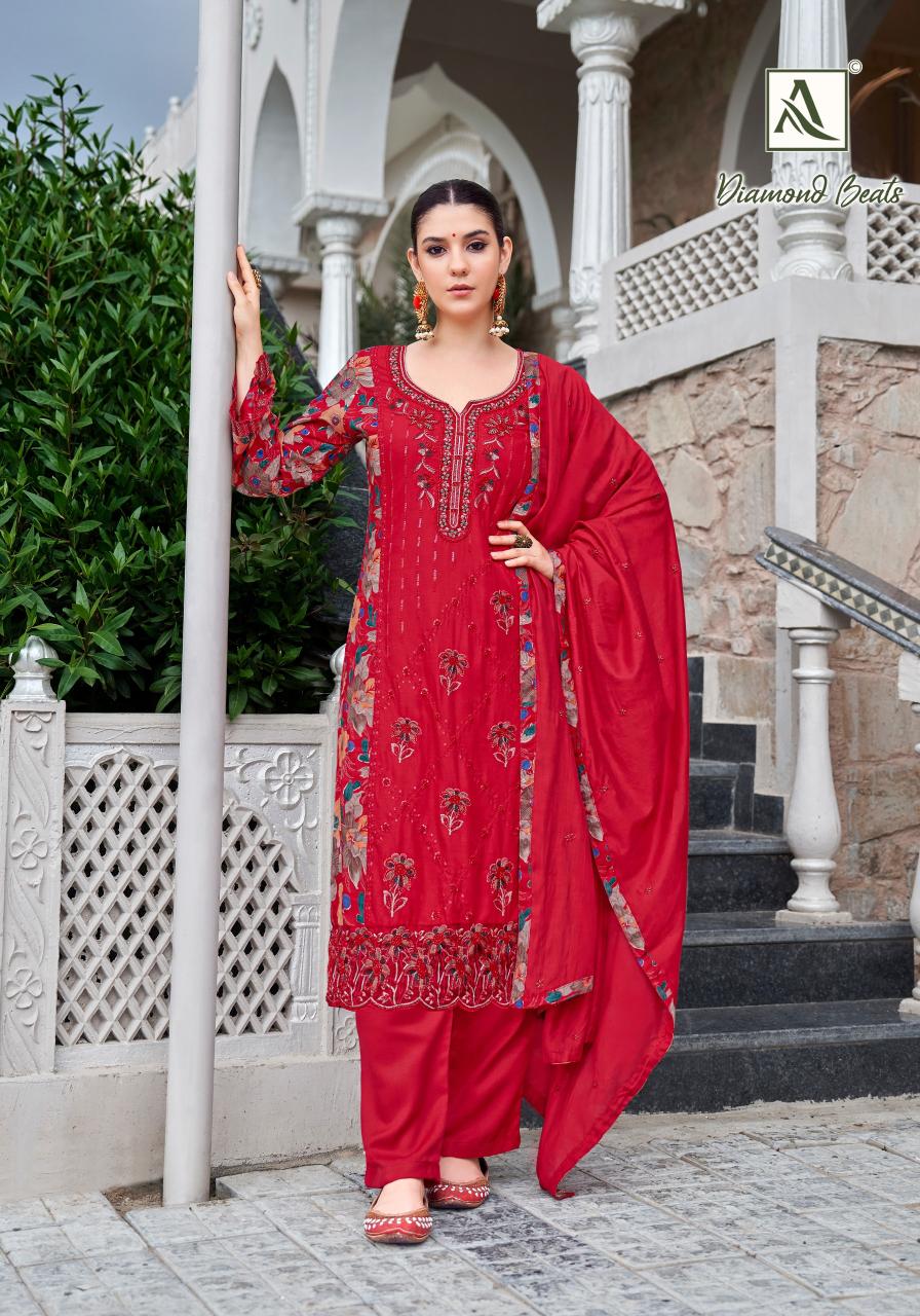 Alok Diamond Beats catalog wholesale partywear unstitched dress material