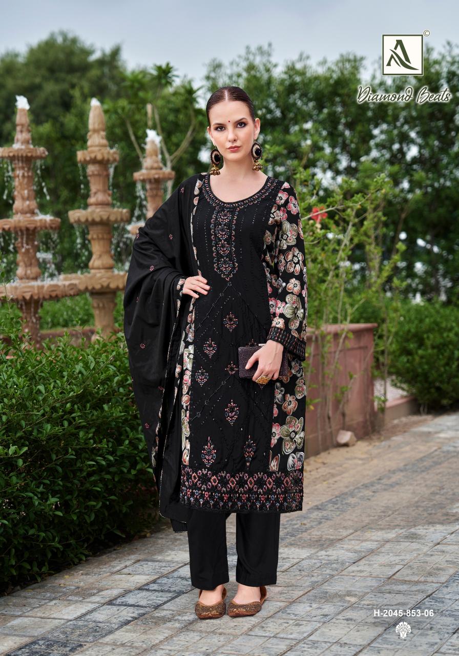 Alok Diamond Beats catalog wholesale partywear unstitched dress material